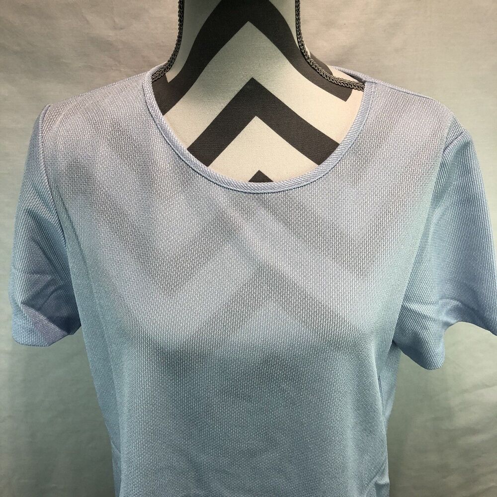 JoRo Fashions Semi Shirt Knit Short Sleeve Shirt Top Baby Blue Medium DDD2